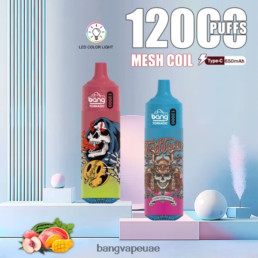 Bang Vape Tornado 12000 نفخة مع ليد وشبك يمكن التخلص منه - Vape Gang Flavors RLB6JT4
