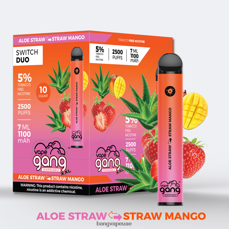 Vape Gang Switch Duo 2 نكهات (صندوق 10) الصبار الفراولة - الفراولة المانجو - Bang Vape Abu Dhabi RLB6JT38