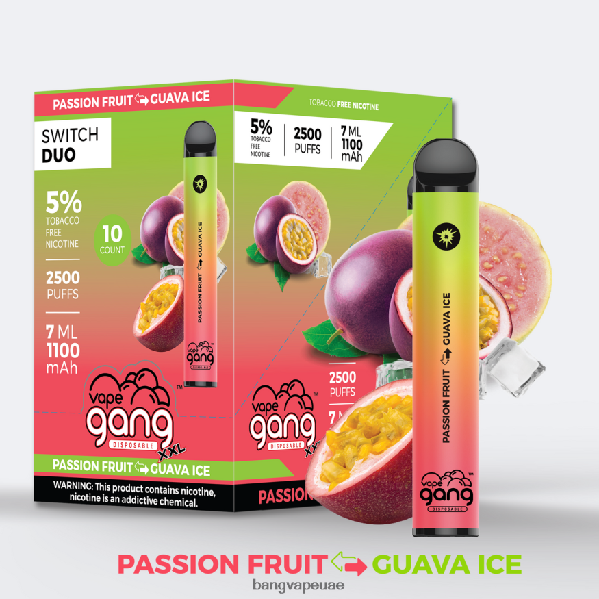 Vape Gang Switch Duo 2 نكهات (صندوق 10) فراولة تفاح بطيخ - فراولة كيوي - Best Bang Vape Flavor RLB6JT45