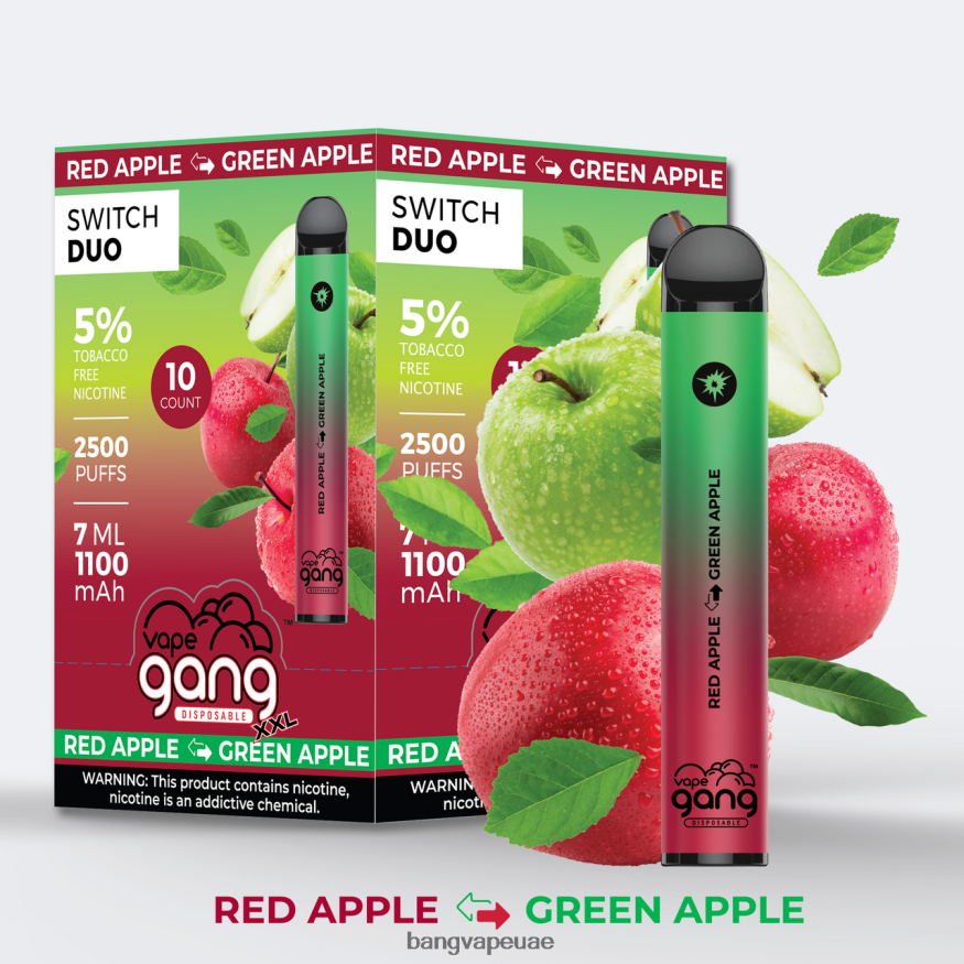 Vape Gang Switch Duo 2 نكهات (صندوق 10) فراولة تفاح بطيخ - فراولة كيوي - Best Bang Vape Flavor RLB6JT45