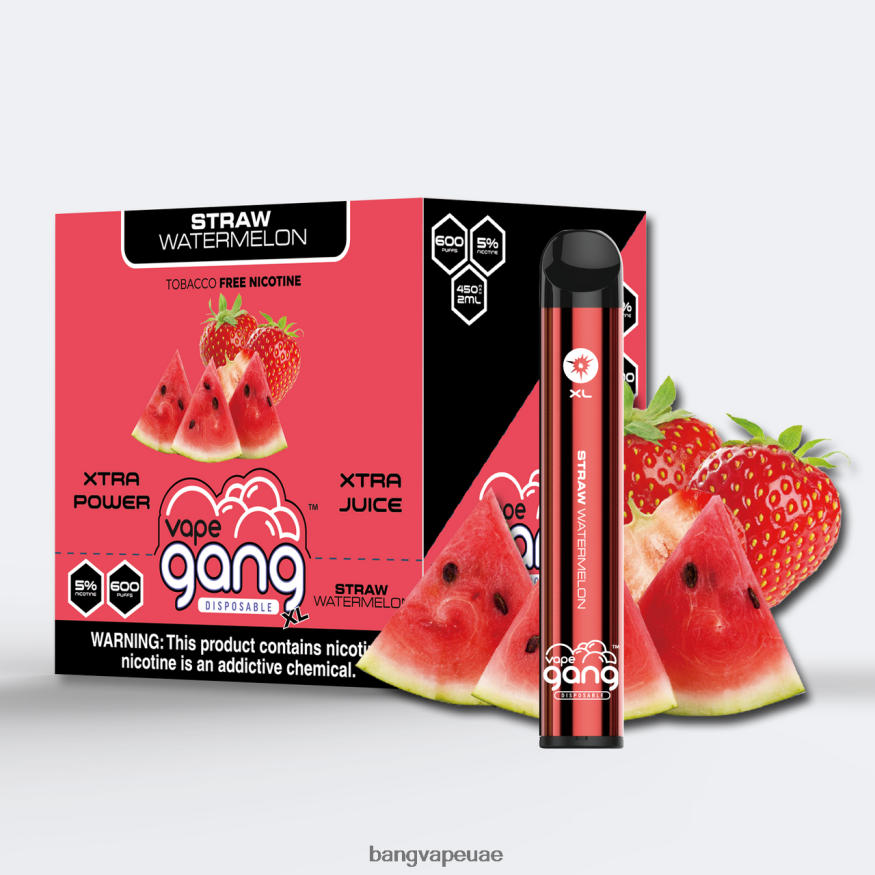 Vape Gang XL vapes المتاح 600 نفخة (علبة من 10) قش البطيخ - Bang Vape Price RLB6JT74