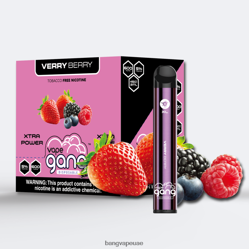 Vape Gang XL vapes المتاح 600 نفخة (علبة من 10) بيري بيري - Bang Vape Uae RLB6JT69